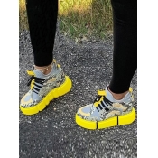 LW Sporty Animal Print Yellow Sneakers