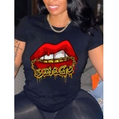 LW Plus Size Lip Letter Print T-shirt