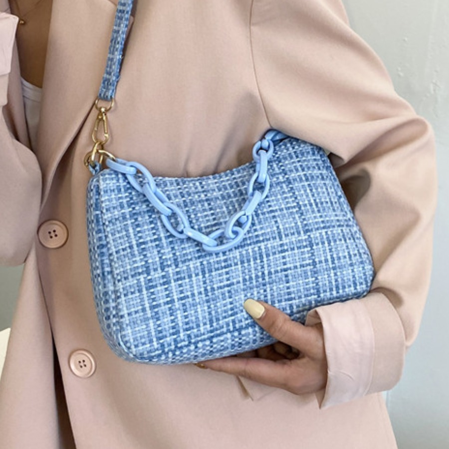 

LW Casual Chain Strap Blue Shoulder Bag