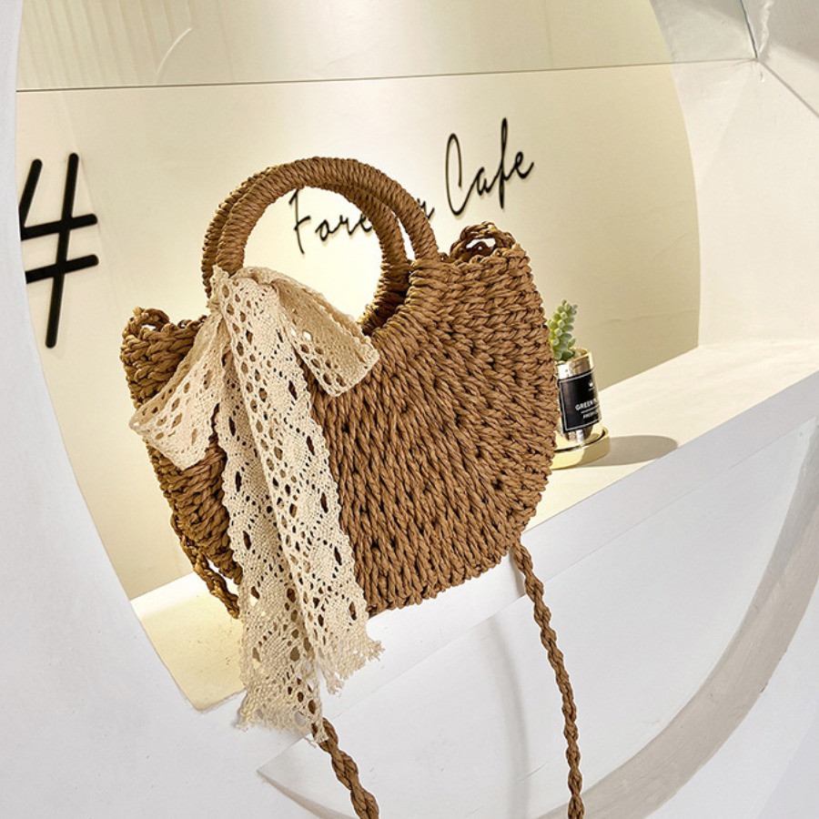 

LW Casual Woven Khaki Crossbody Bag