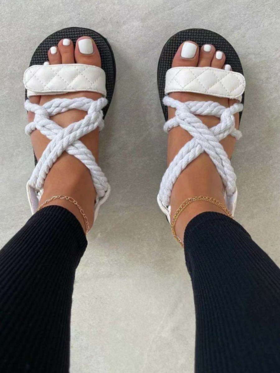

Lovely Men Casual Bandage Design White Platform Shoes