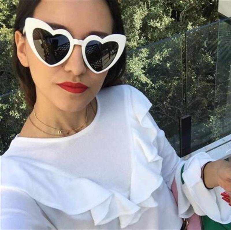 

LW Street Heart-shaped Frame White Sunglasses