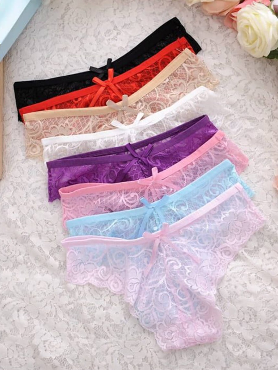 

Lovely 3 Sexy See-through Multicolor Panties (Random Colors), Multi