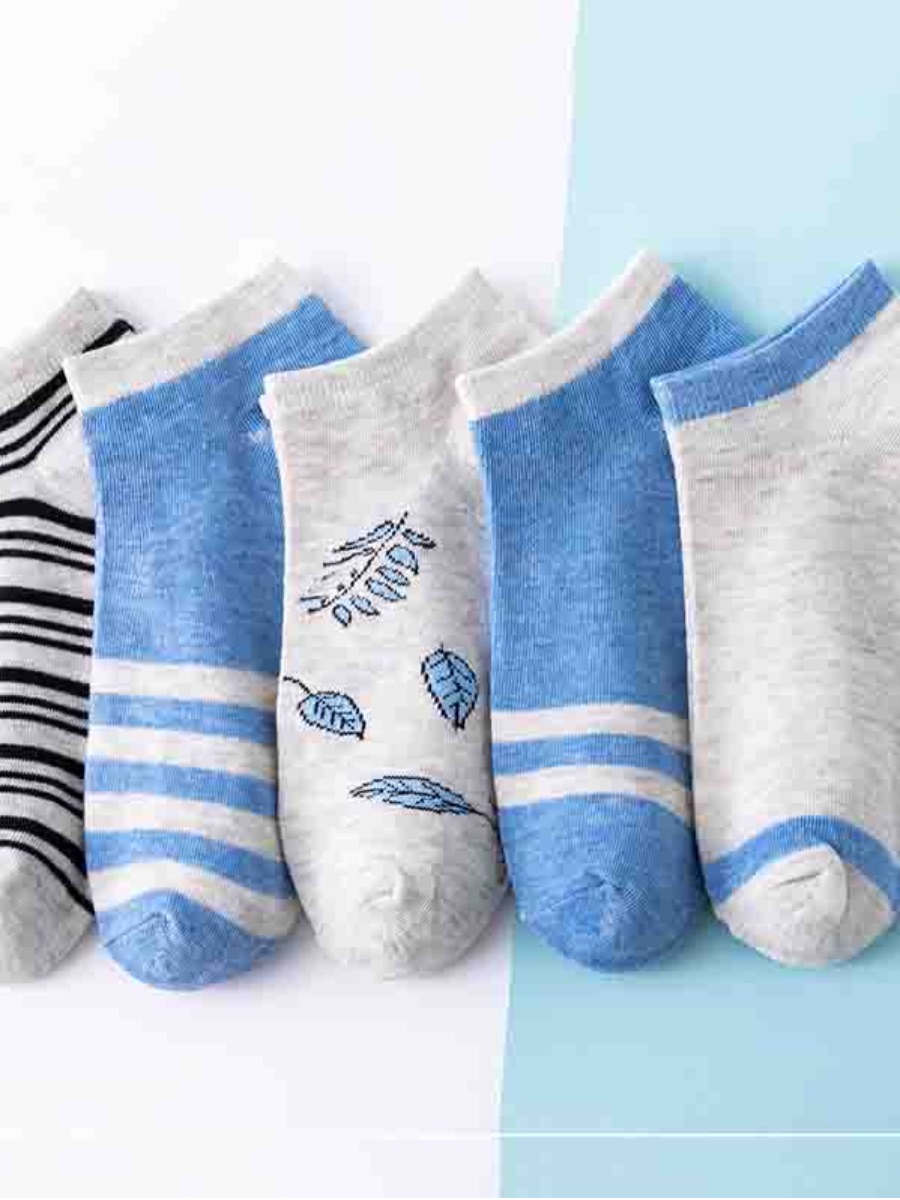 

Lovely 5-pair Men Casual Striped Multicolor Socks, Multi