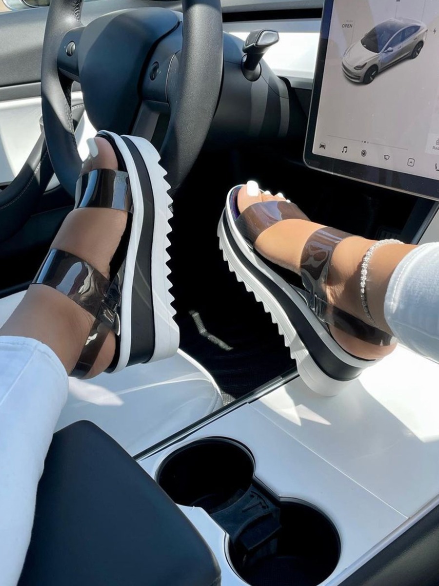 

Lovely Casual High Sole Black Platform Shoes