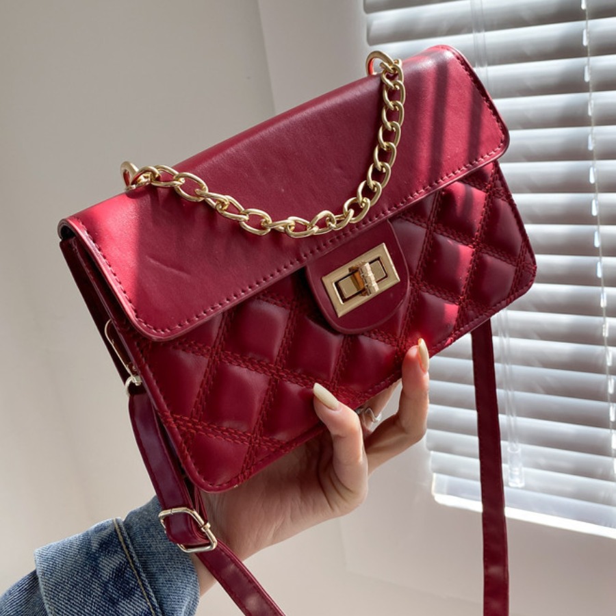 

LW Casual Plaid Pattern Red Crossbody Bag