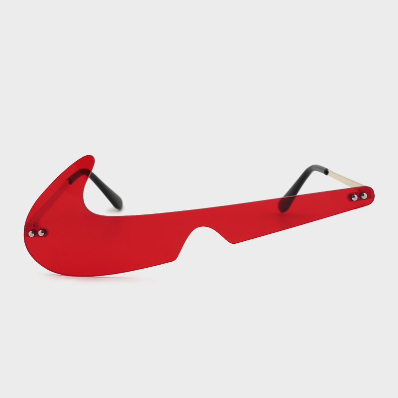 

LW Street Asymmetrical Green Sunglasses, Red
