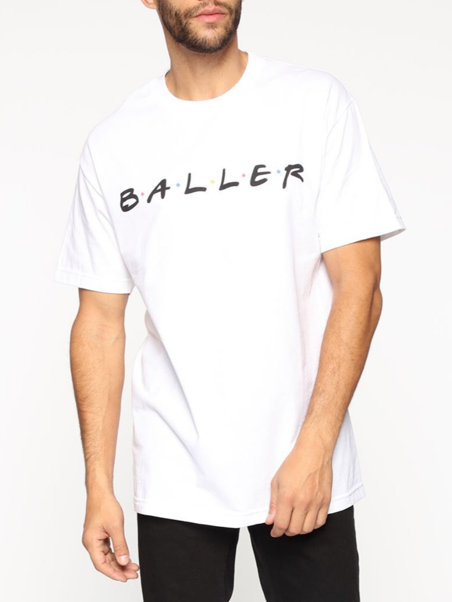

Lovely Men Casual O Neck Letter Print White T-shirt