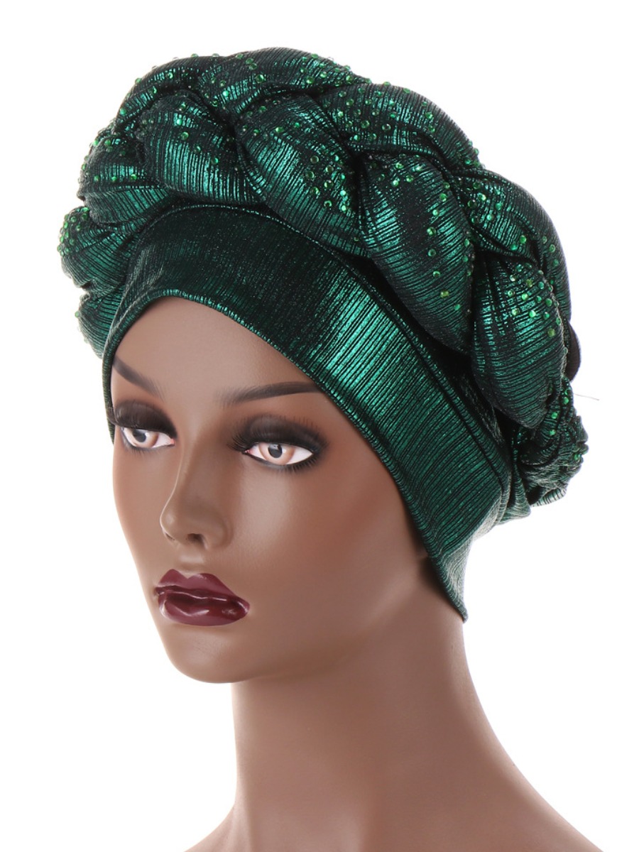 

Lovely Casual Fold Design Black Green Hat