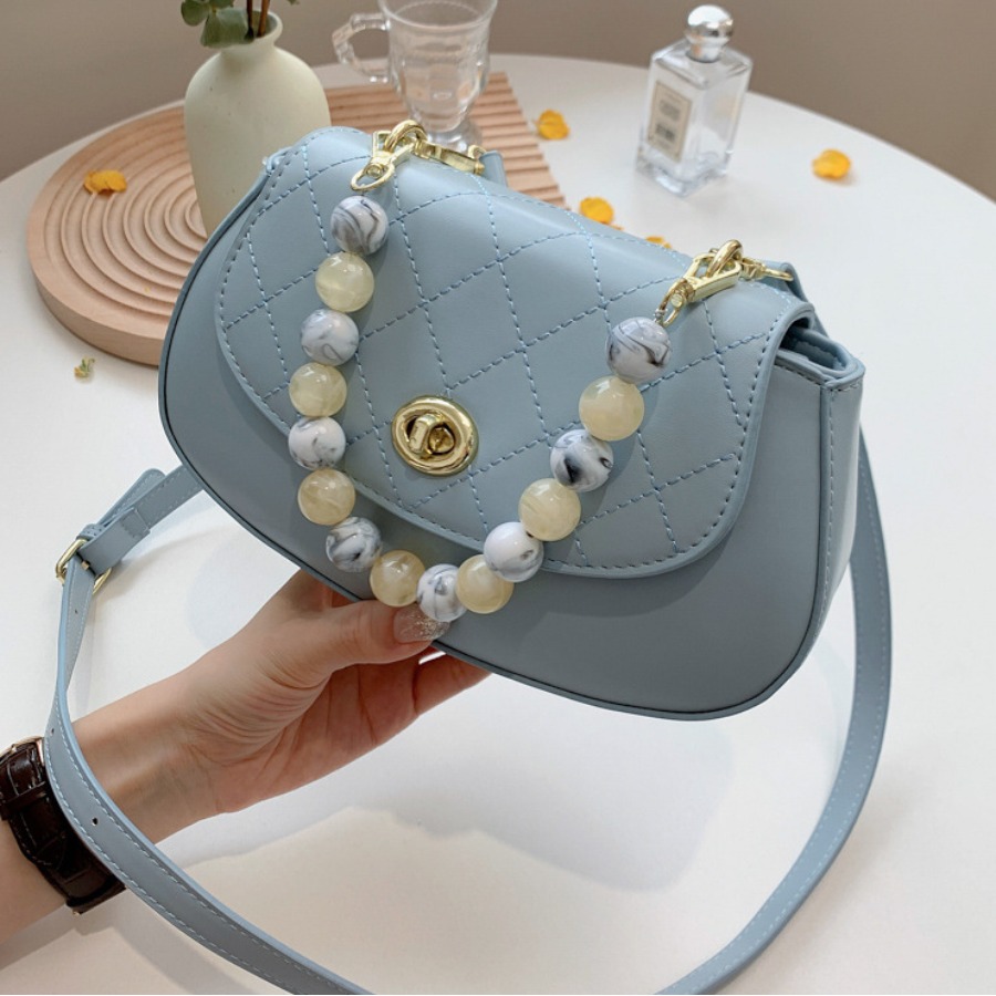 

Lovely Casual Pearl Decoration Blue Crossbody Bag