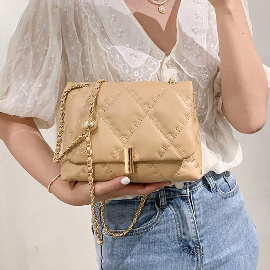

LW Casual Chain Strap Khaki Crossbody Bag