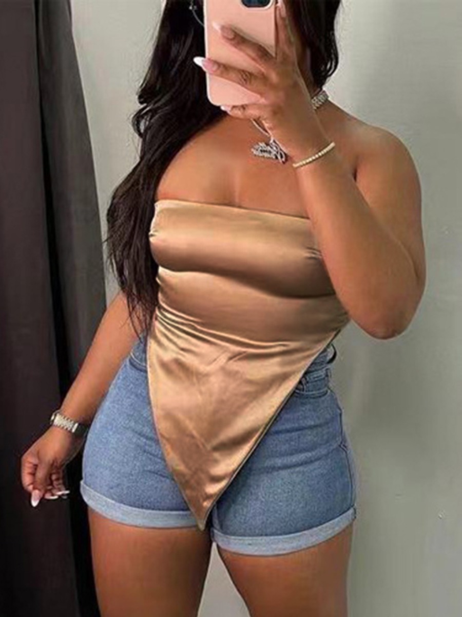 

Lovely Sexy Off The Shoulder Bandage Design Champagne Camisole