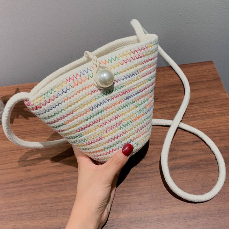 

Lovely Casual Geometric Decoration White Crossbody Bag