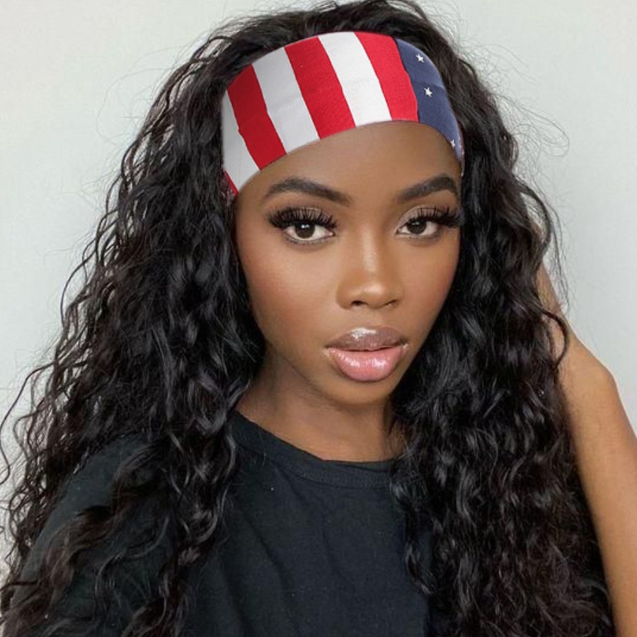 

LW COTTON Sporty American Flag Print Multicolor Headband, Multi