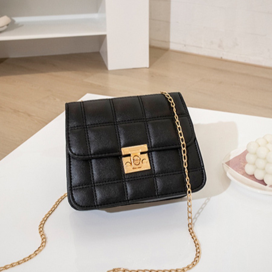 

Lovely Casual Plaid Pattern Black Shoulder Bag
