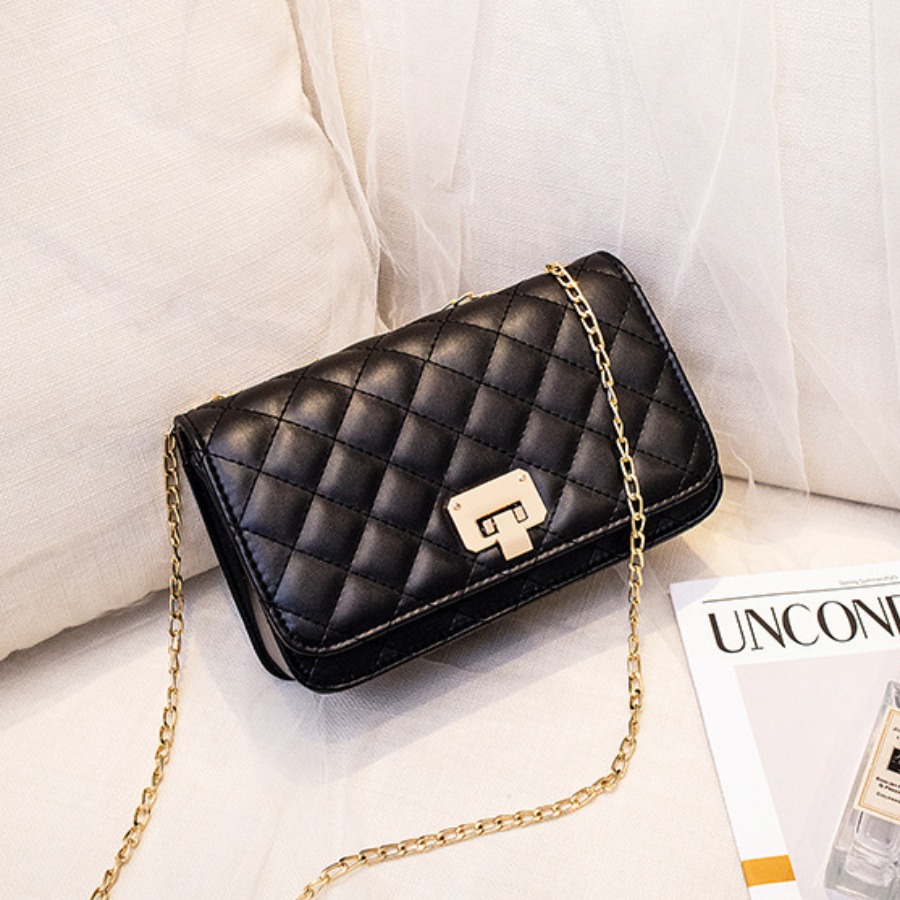 

LW Casual Geometric Pattern Black Crossbody Bag