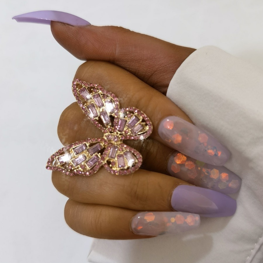 

Lovely Casual Butterfly Decoration Pink Ring