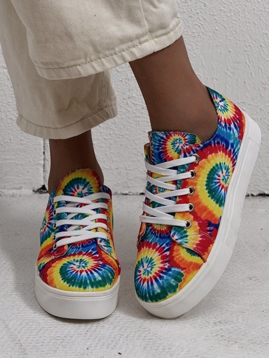

Lovely Casual Tie-dye Multicolor Flats, Multi