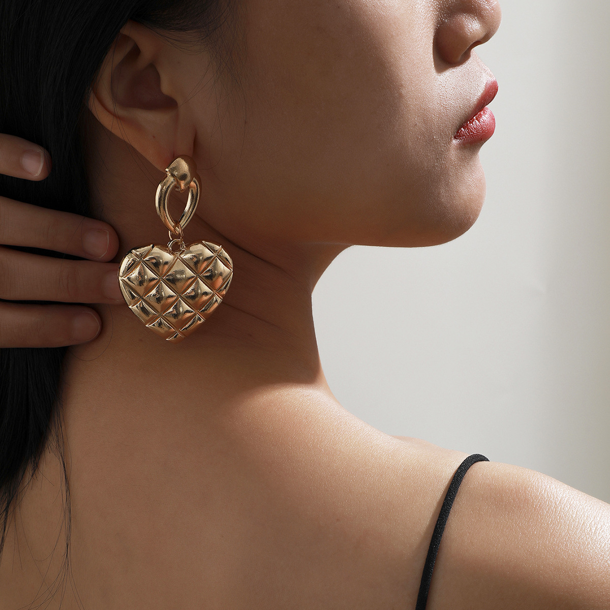 

Lovely Street Plaid Pattern Rose Gold Earring