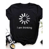 LW Leisure Letter Black T-shirt
