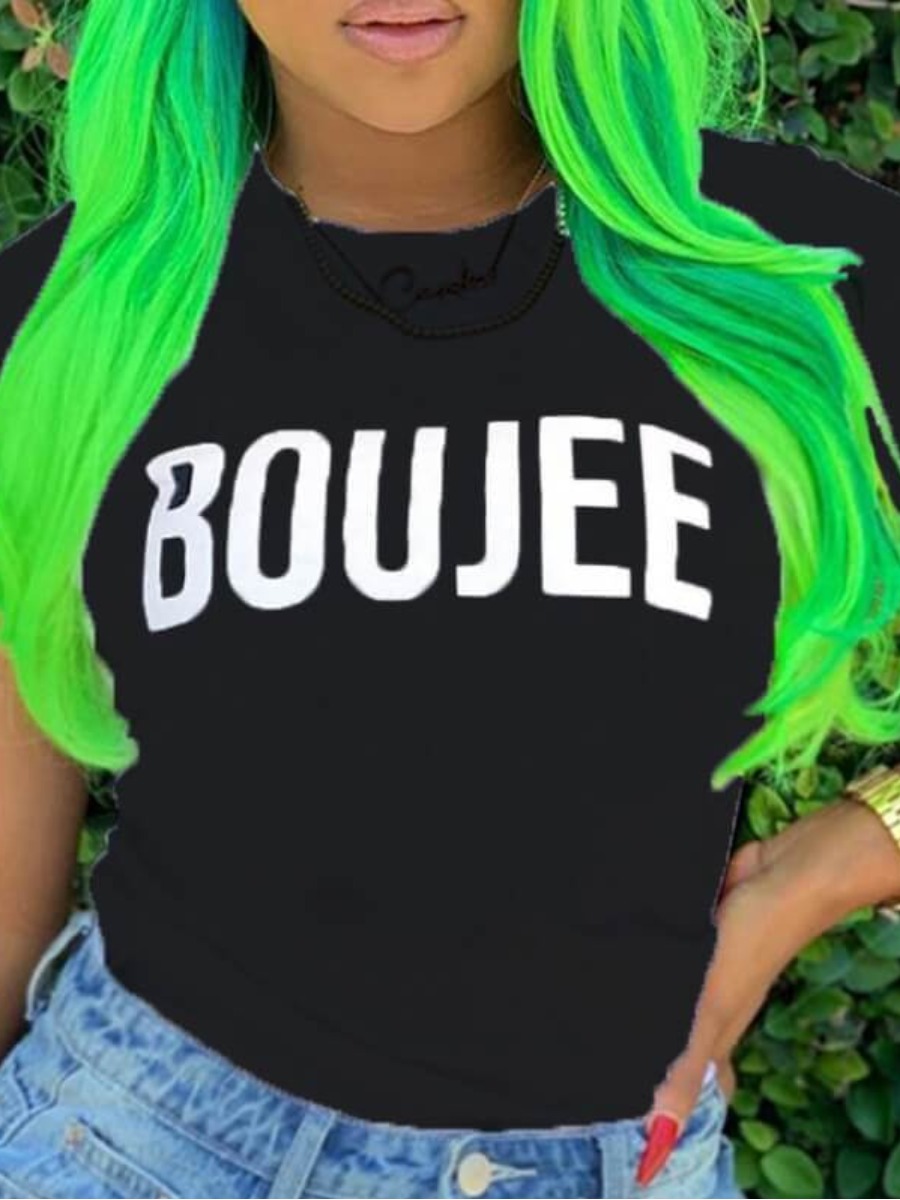 

Lovely Leisure O Neck Print White T-shirt