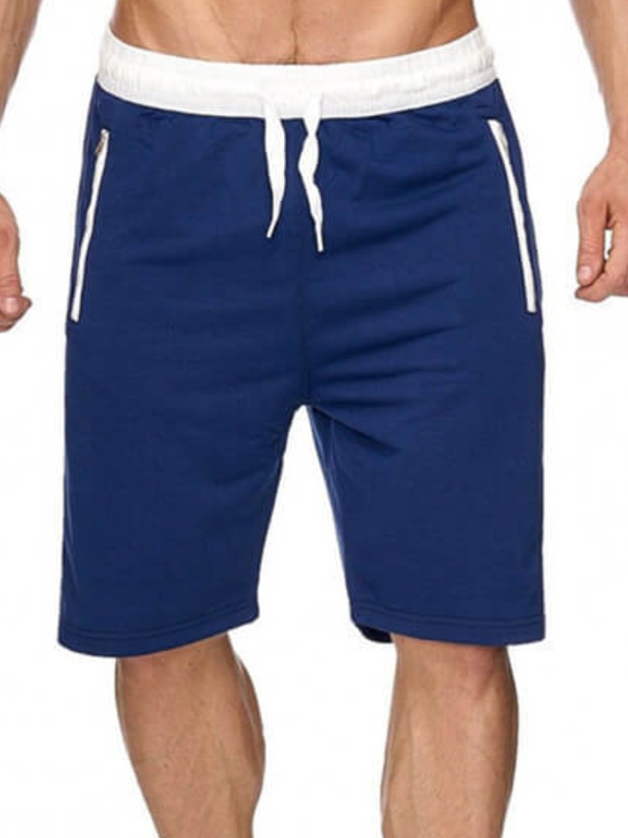

LW Men Sportswear Lace-up Blue Shorts