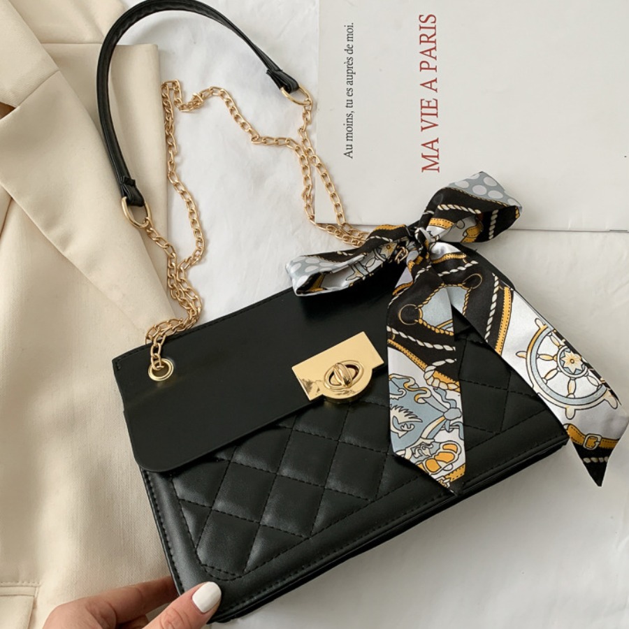 

LW Casual Chain Strap Black Shoulder Bag