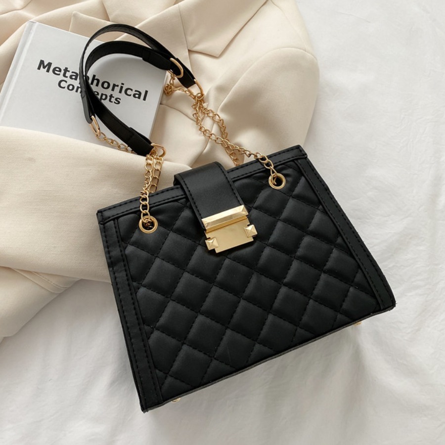 

LW Casual Geometric Pattern Black Shoulder Bag