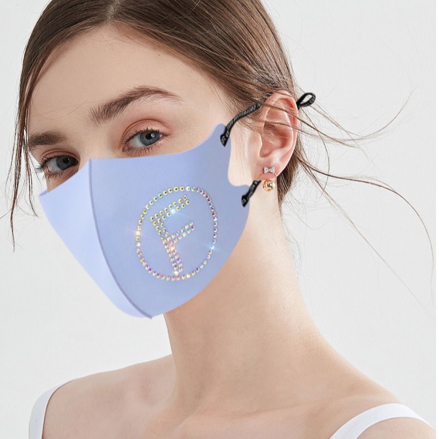 

Lovely Casual Sequined Letter Blue Face Mask