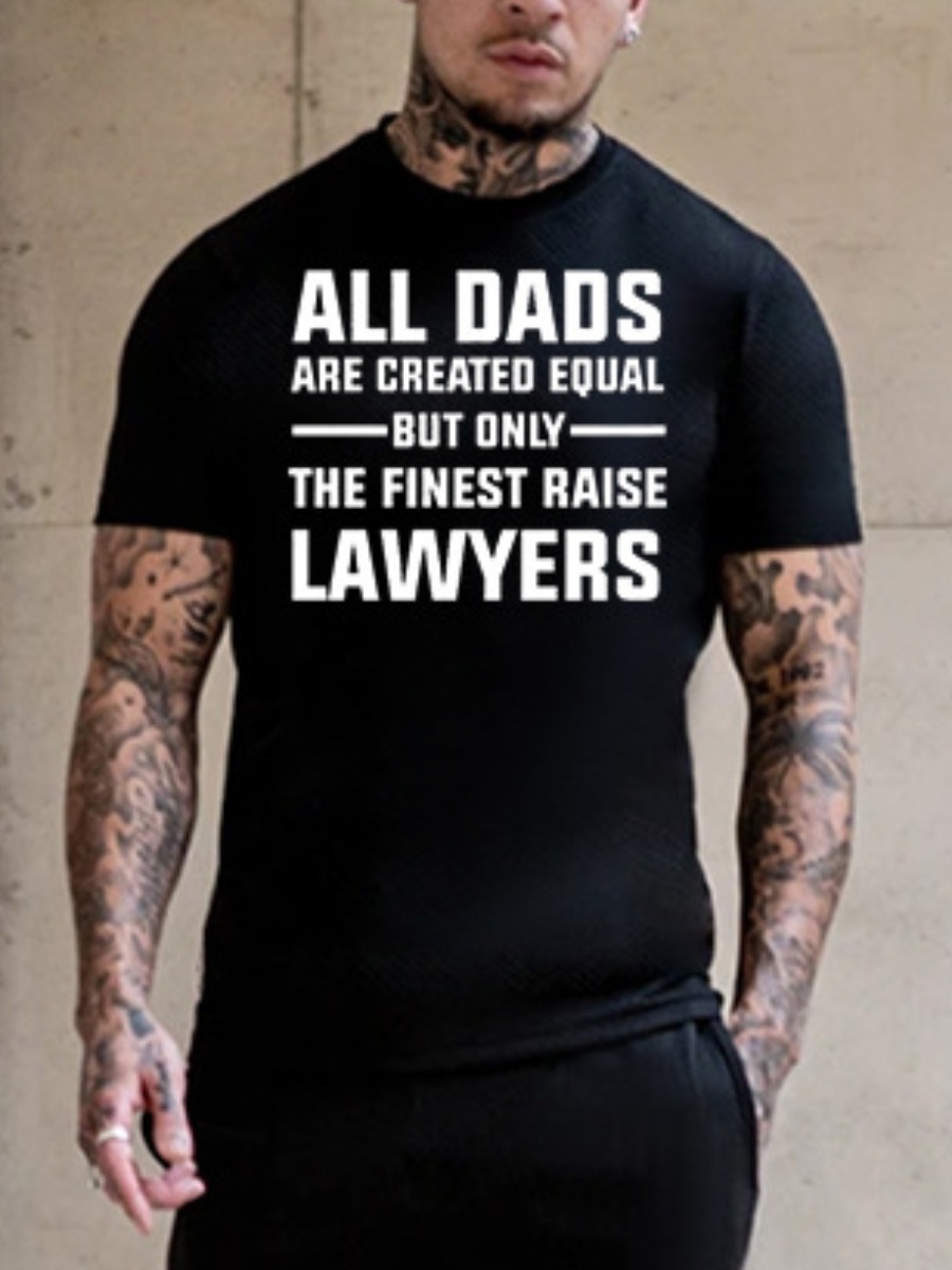 

Lovely Men Casual Round Neck Letter Print Black T-shirt