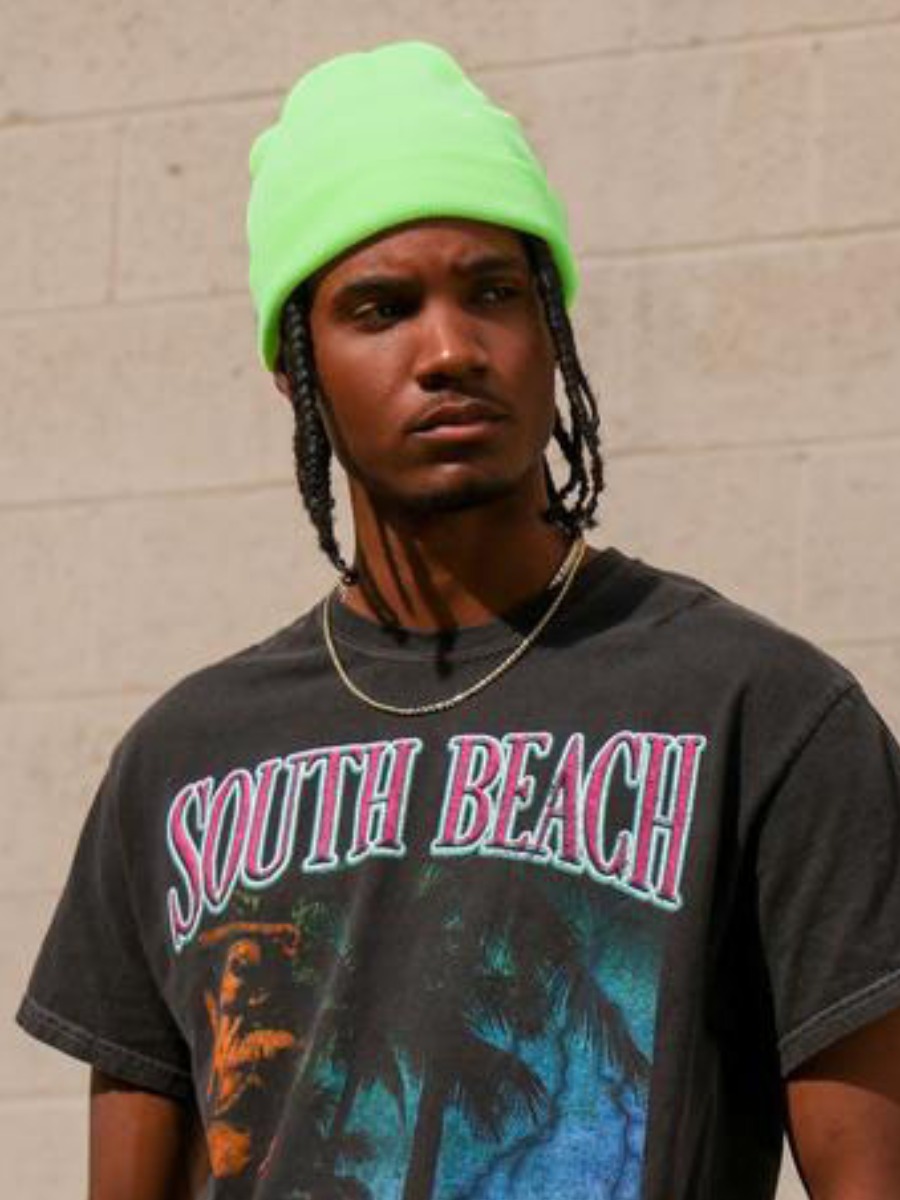 

LW Men Casual Rib-Knit Green Hat