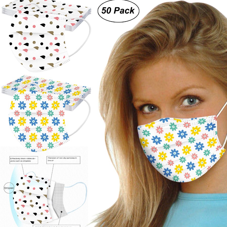 

LW 50 Casual Floral Print Multicolor Face Mask, Multi