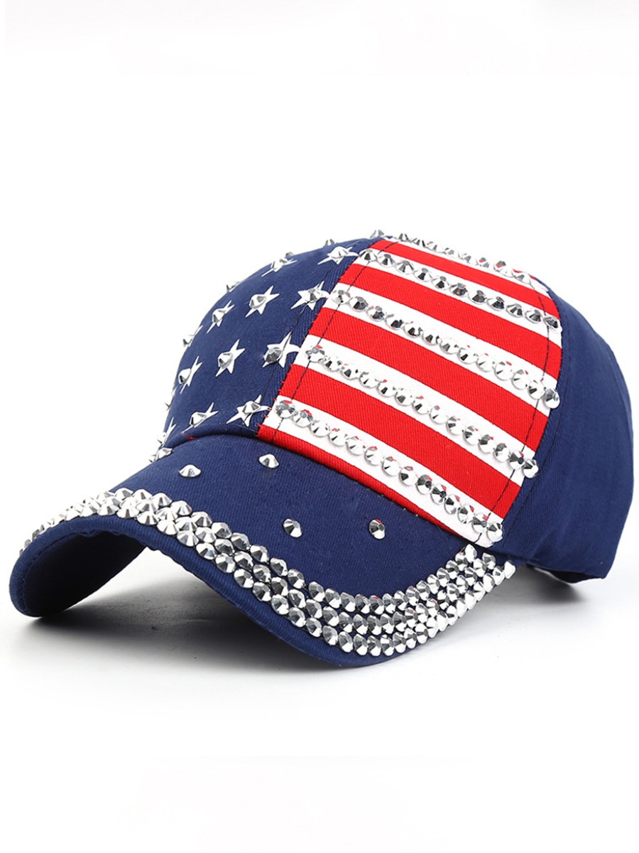 

LW Men Casual American Flag Independence Day Blue Hat