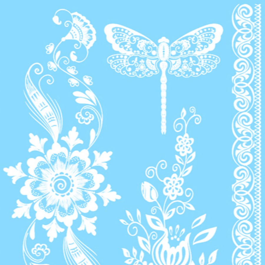 

LW Boho Butterfly Floral Decoration Pure White Body Tattoo