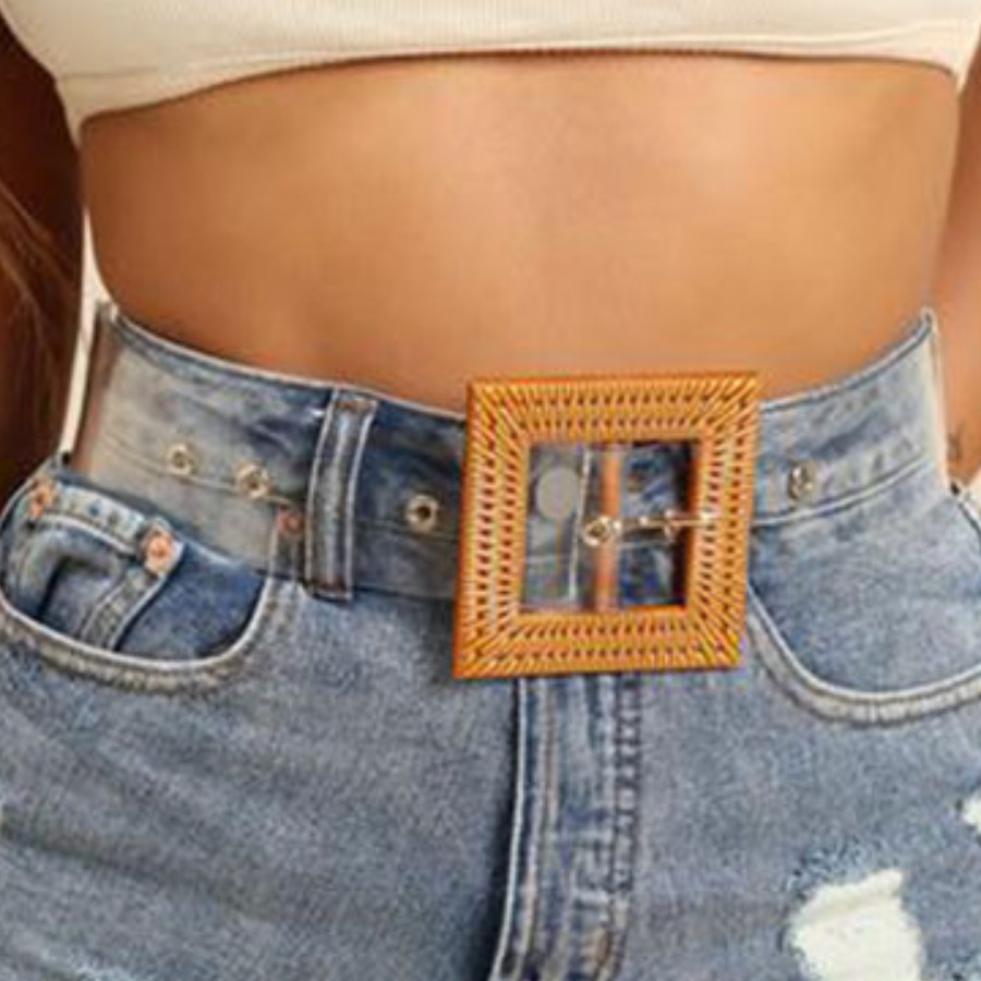 

LW Casual Square Buckle Clear Lucite Belt