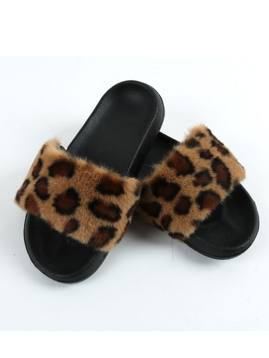 

Lovely Casual Raw Edge Leopard Slippers