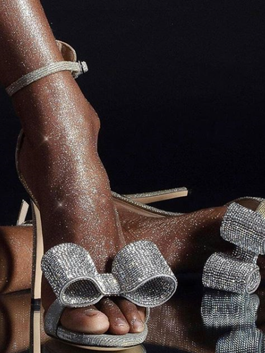 

Lovely Bow-tie Decoration Pumps, Silver