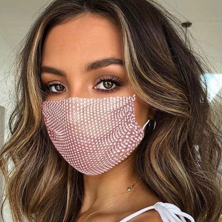 

LW Sequined Face Mask, Pink