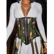 LW SXY Stylish Camo Print Zipper Design Waist Cinc