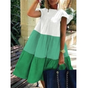 LW Sweet Patchwork Flounce Design Dress