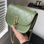 LW Casual Geometric Pattern Green Crossbody Bag