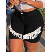 Lovely Plus Size Street High-waisted Tassel Design