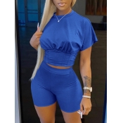 LW Sporty Round Neck Basic Skinny Blue Two Piece S