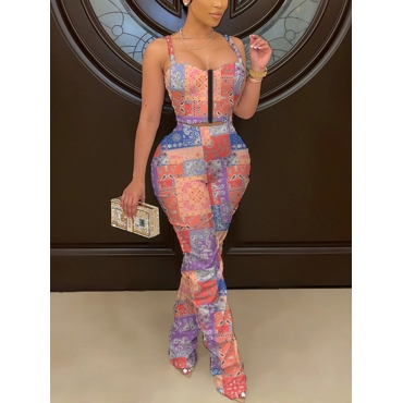 

LW Street Cashew Print Patchwork Croci Two Piece Pants Set