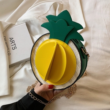 

LW Street Pineapple Patchwork Green Crossbody Bag