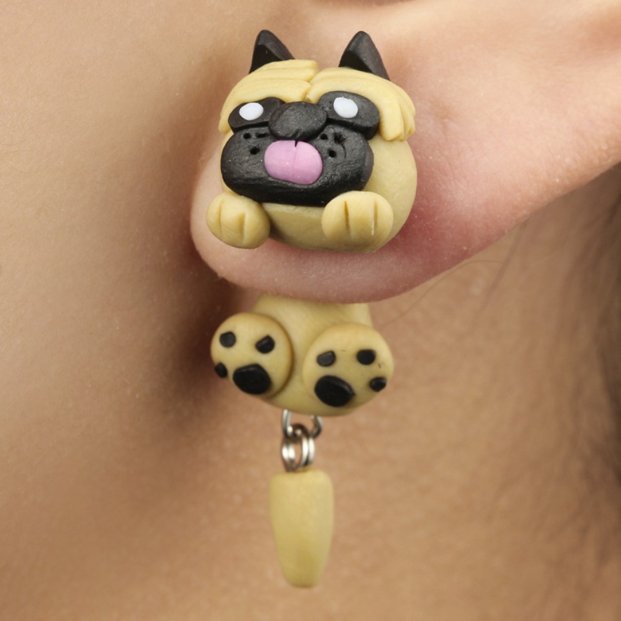 

Lovely Puppy Cartoon Earring, Khaki