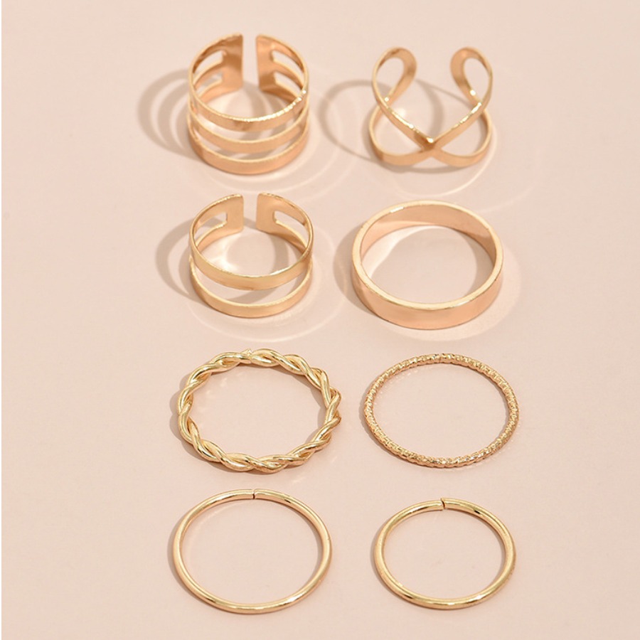 Lovely Cross Hollow-out Ring Set