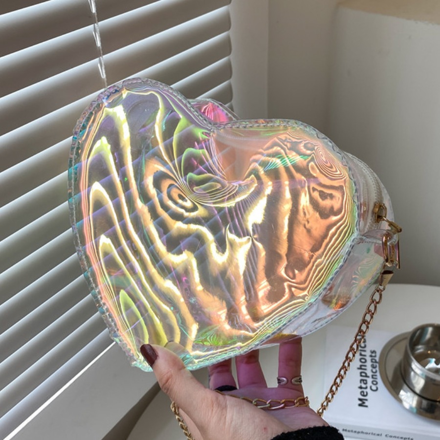 

LW Heart See-through Crossbody Bag, Pink