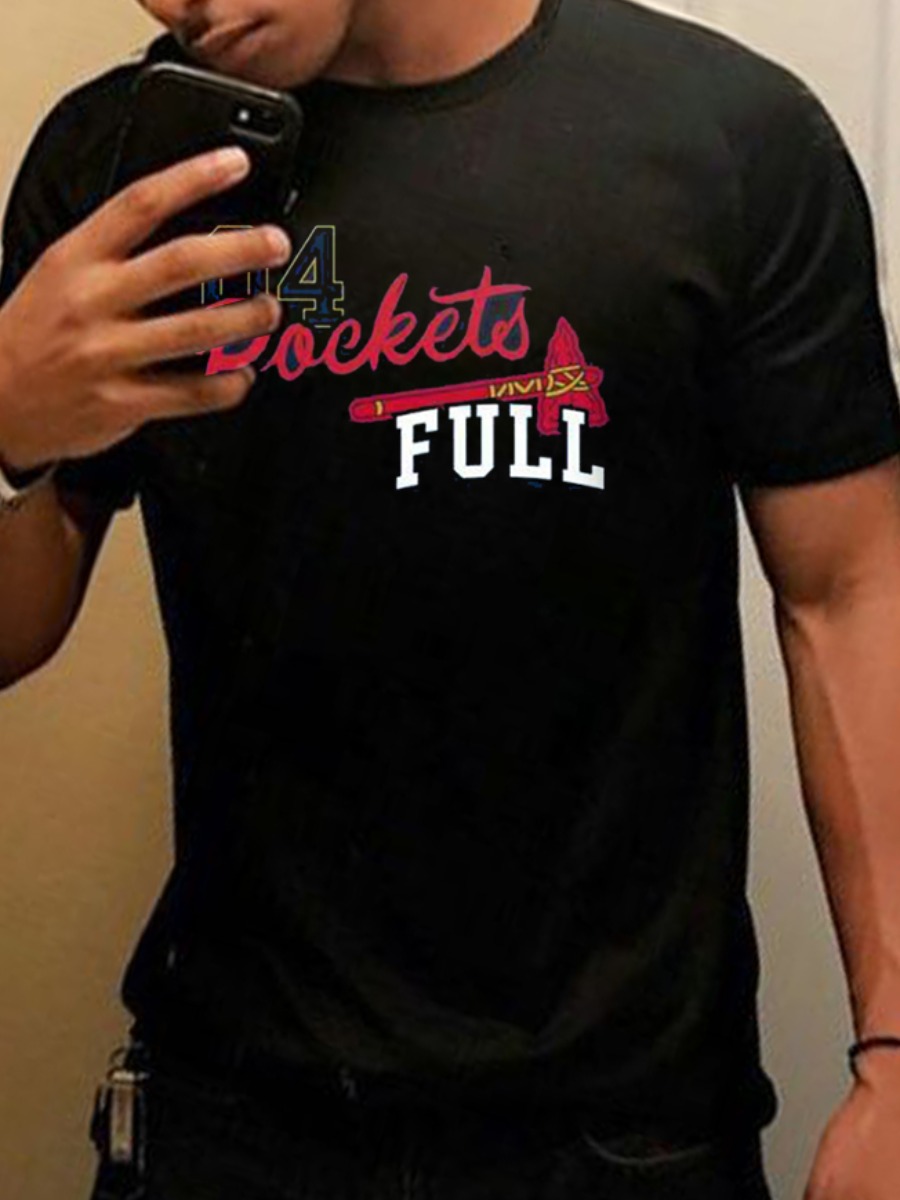 

Lovely Men Round Neck Letter Print T-shirt, Black