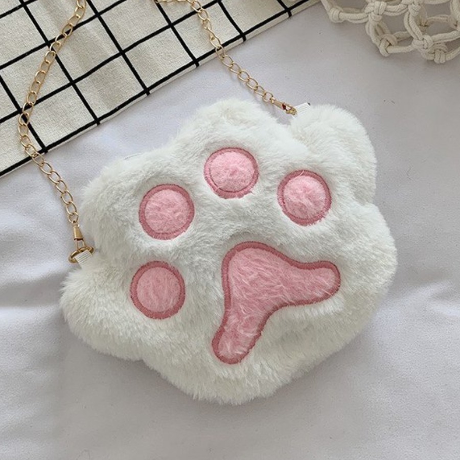 

LW Plush Cartoon Crossbody Bag, White